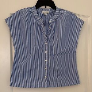 Evereve Blue and White Striped Top